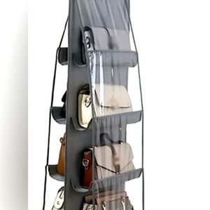 Black Handbag and Purse Organizer Rack Closet Display 8 Pocket Storage Hanger
